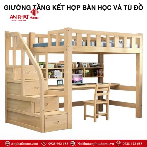 giuong ngu go thong minh ket hop ban hoc cho be gn 35100006