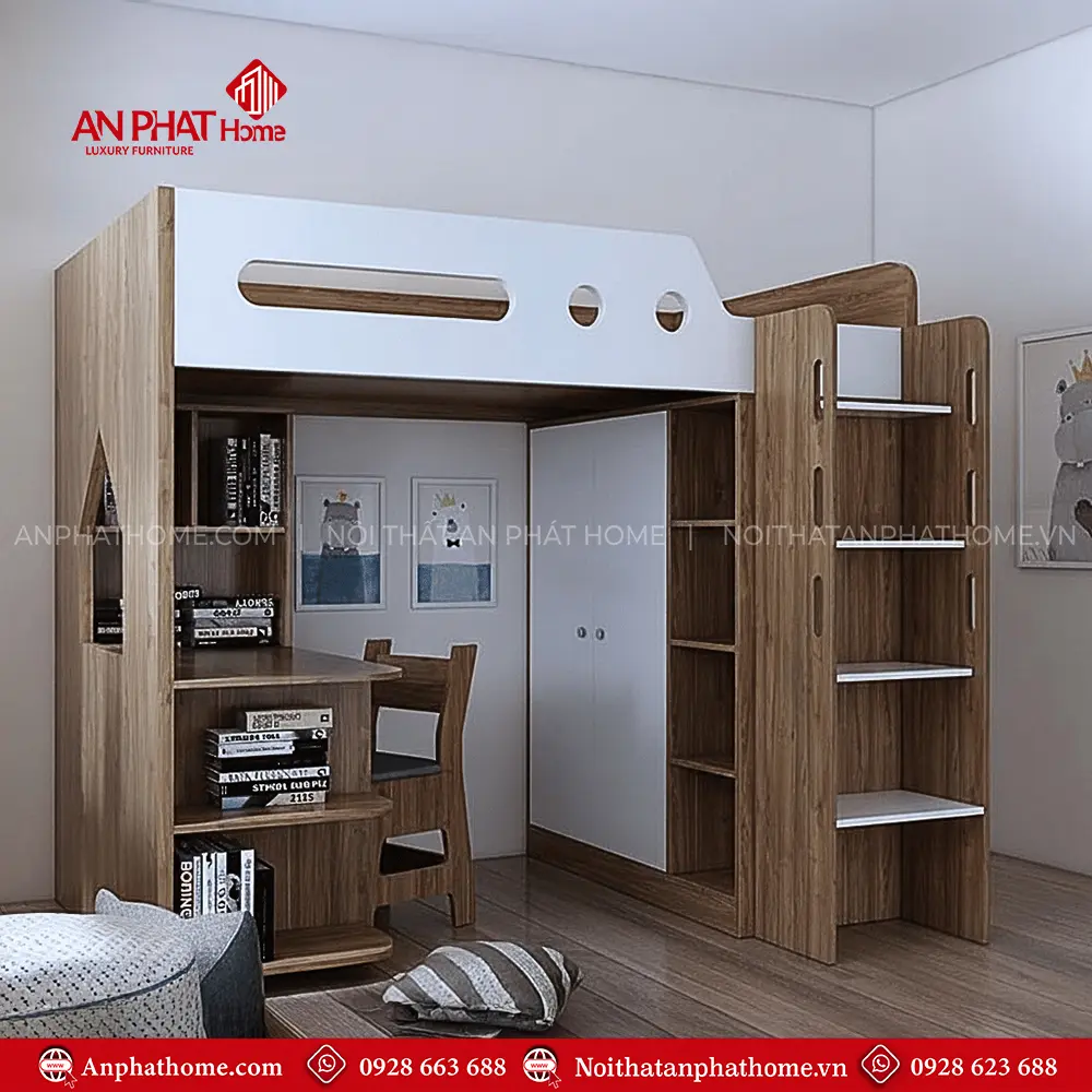 Giường Ngủ Hiện Đại 2 Tầng Đẹp GN-306 7 Giường Ngủ Hiện Đại 2 Tầng Đẹp GN-306