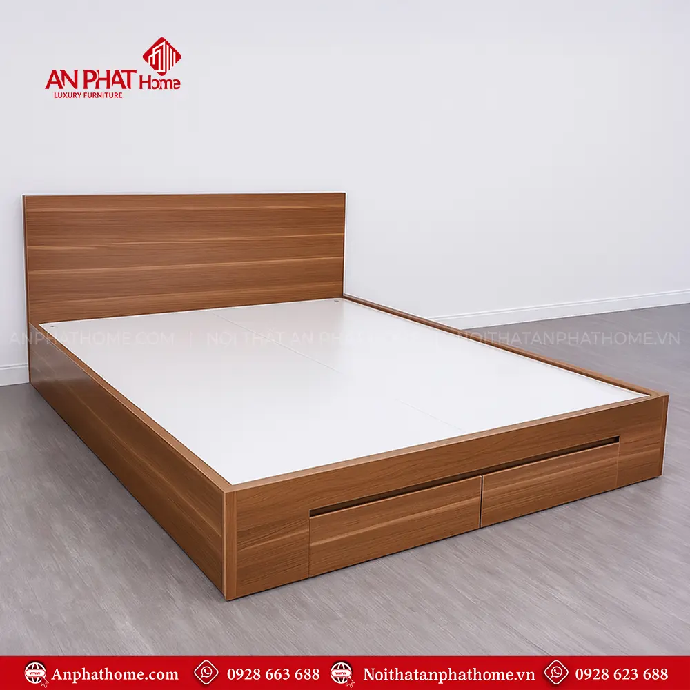 Giường Ngủ Hiện Đại Đẹp Có Ngăn Kéo Gỗ MDF GN-244 5 Giường Ngủ Hiện Đại Đẹp Có Ngăn Kéo Gỗ MDF GN-244
