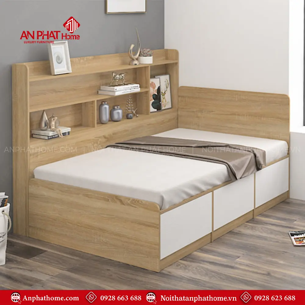 Giường Ngủ Thiết Kế Hiện Đại Liền Kệ Trưng Bày GN-208 12 Giường Ngủ Thiết Kế Hiện Đại Liền Kệ Trưng Bày GN-208