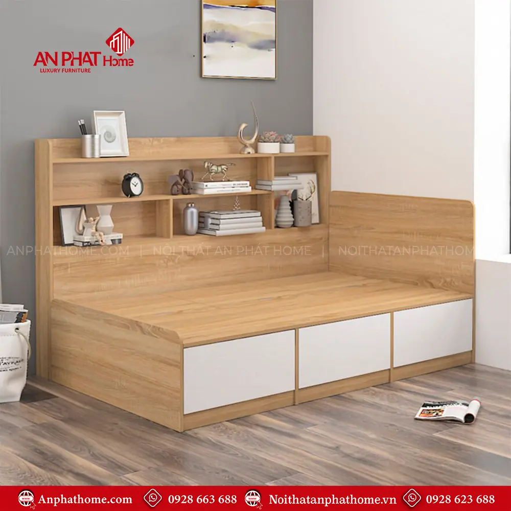 Giường Ngủ Thiết Kế Hiện Đại Liền Kệ Trưng Bày GN-208 11 Giường Ngủ Thiết Kế Hiện Đại Liền Kệ Trưng Bày GN-208