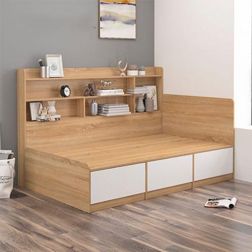Giường Ngủ Thiết Kế Hiện Đại Liền Kệ Trưng Bày GN-208