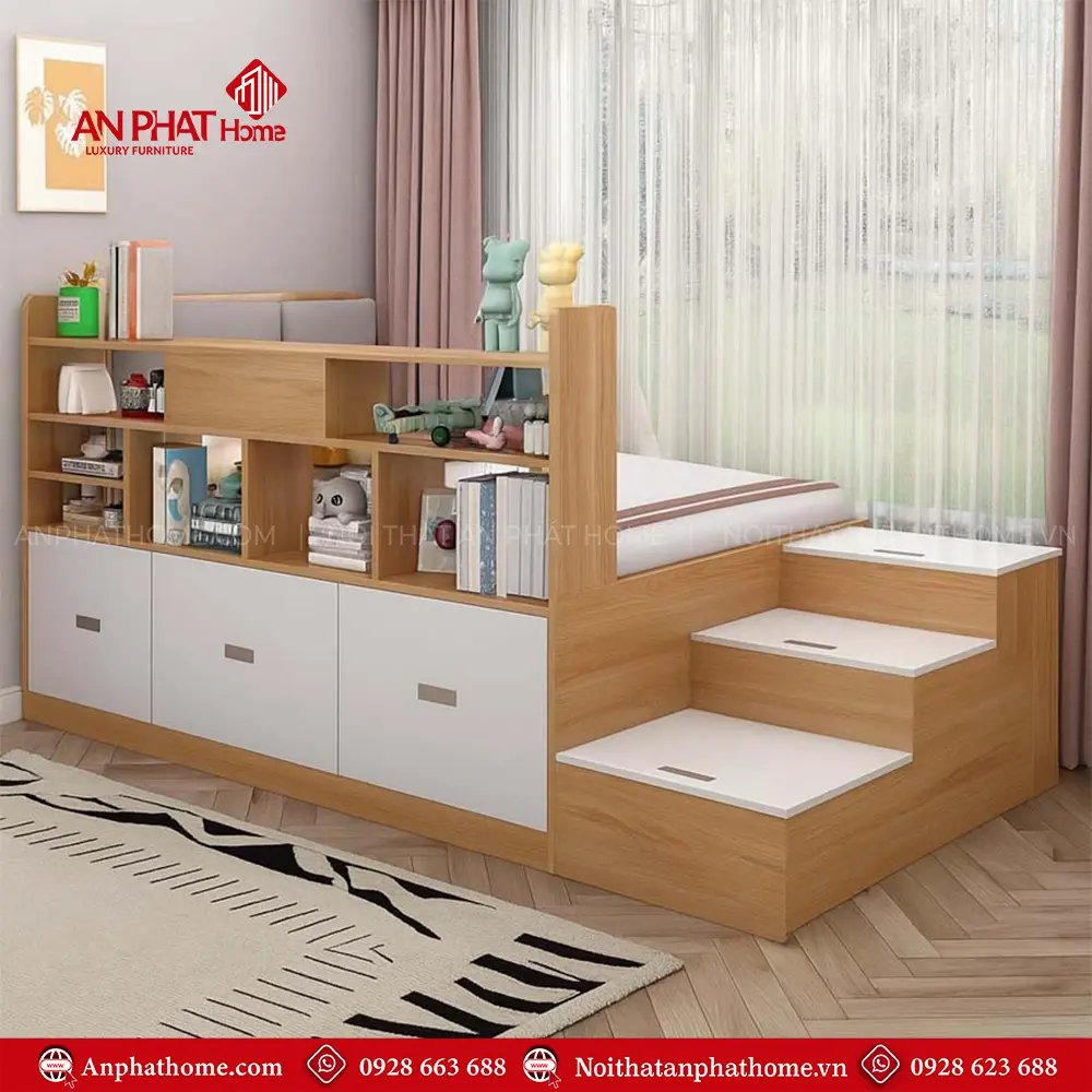 Giường Ngủ Thông Minh Bậc Thang Và Ngăn Chứa Đồ GN-211 13 Giường Ngủ Thông Minh Bậc Thang Và Ngăn Chứa Đồ GN-211