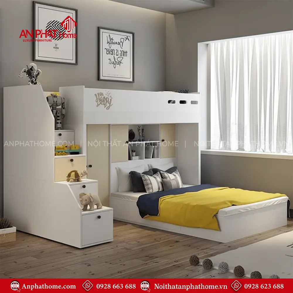 Mẫu Giường Ngủ 2 Tầng Dáng Châu Âu Đẹp GN-309 10 Mẫu Giường Ngủ 2 Tầng Dáng Châu Âu Đẹp GN-309