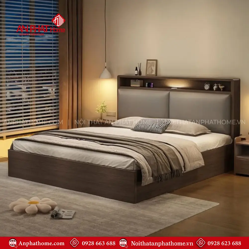 Mẫu Giường Ngủ Cao Cấp MDF GN-348 11 Mẫu Giường Ngủ Cao Cấp MDF GN-348