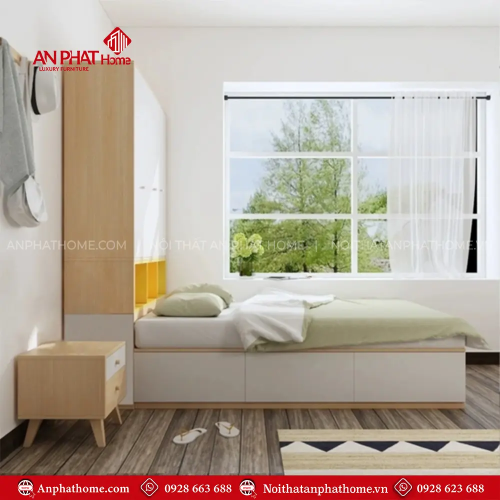Mẫu Giường Ngủ Đẹp Kết Hợp Tủ Quần Áo GN-328 14 Mẫu Giường Ngủ Đẹp Kết Hợp Tủ Quần Áo GN-328