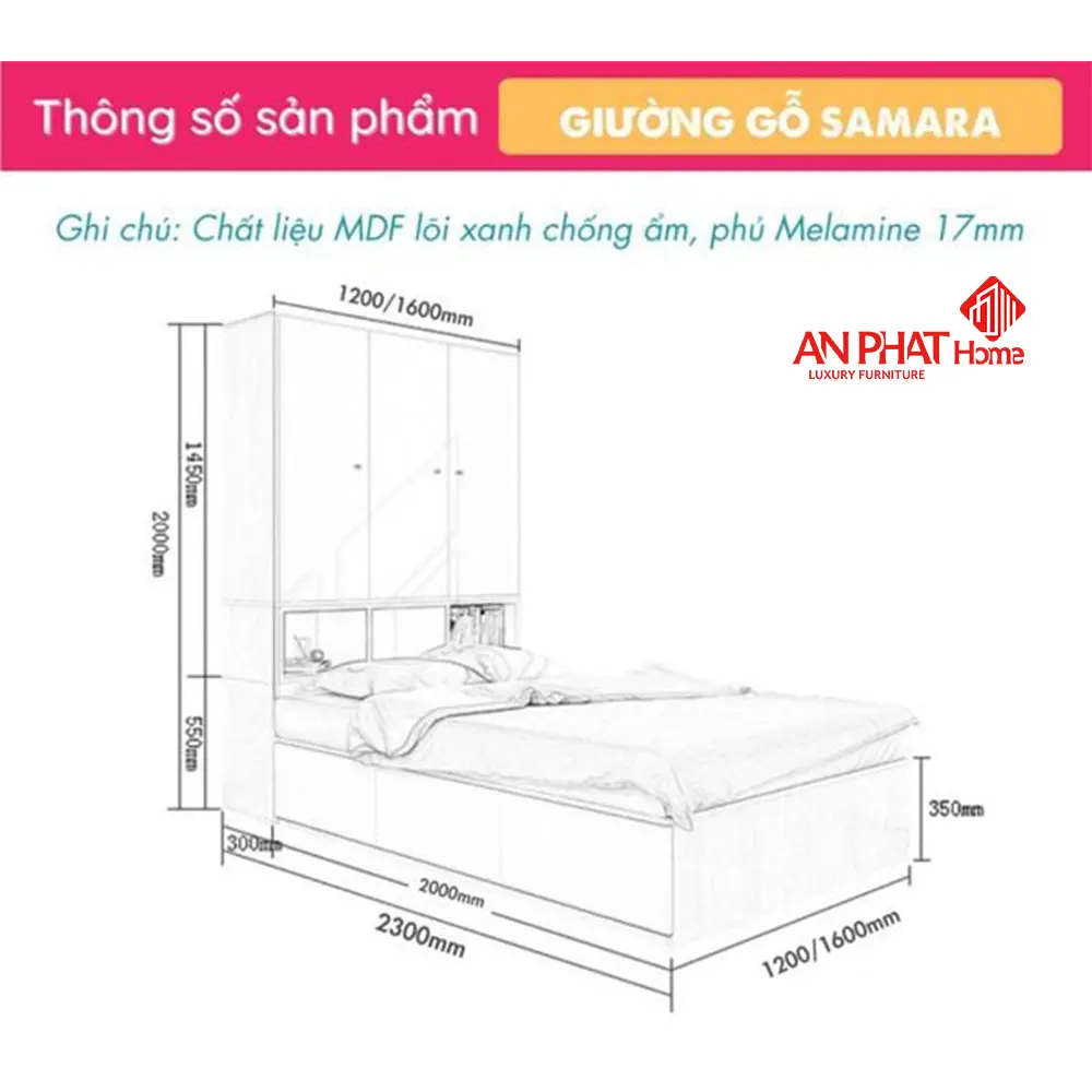 Mẫu Giường Ngủ Đẹp Kết Hợp Tủ Quần Áo GN-328 17 mau giuong ngu dep ket hop tu quan ao gn 32800006