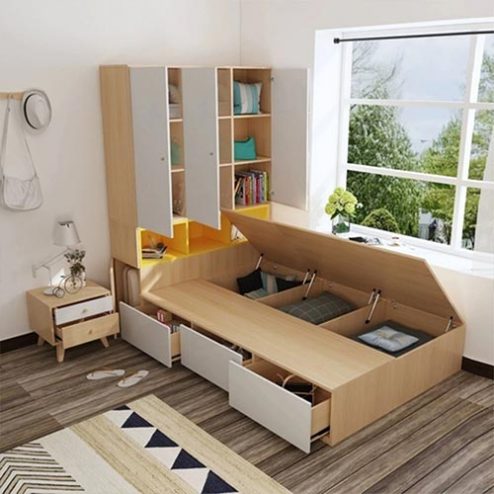 Mẫu Giường Ngủ Đẹp Kết Hợp Tủ Quần Áo GN-328