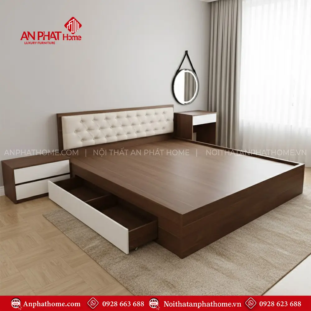 Mẫu Giường Ngủ Gỗ Công Nghiệp GN-292 13 Mẫu Giường Ngủ Gỗ Công Nghiệp GN-292