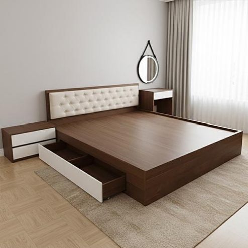 Mẫu Giường Ngủ Gỗ Công Nghiệp GN-292