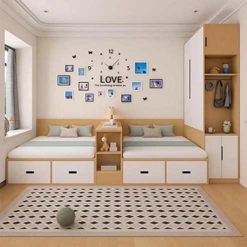 Mẫu Giường Ngủ Gỗ Đẹp Đôi Cho Bé GN-216