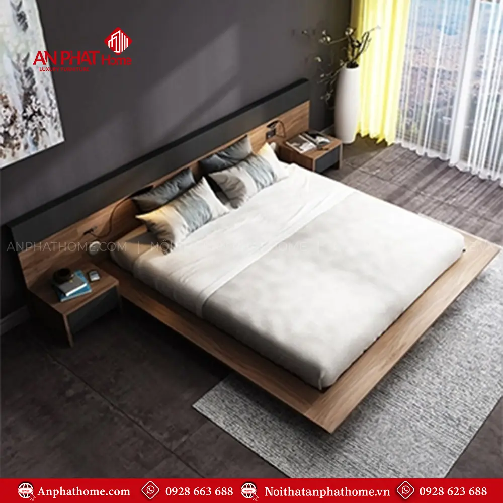 Mẫu Giường Ngủ Gỗ Đẹp Hiện Đại Kiểu Nhật GN-225 15 mau giuong ngu go dep hien dai kieu nhat gn 22500005