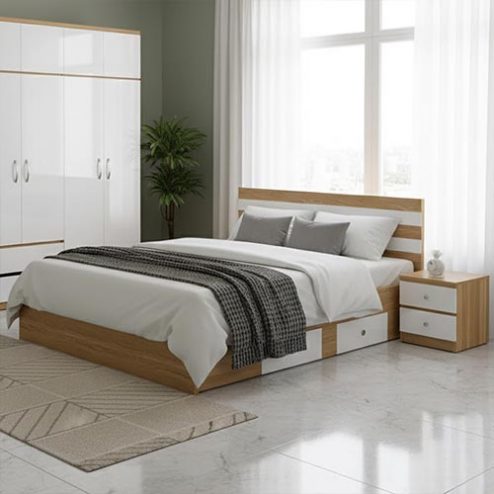 Mẫu Giường Ngủ Gỗ MDF Đẹp GN-286