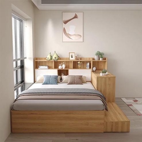 Mẫu Giường Ngủ Gỗ Thông Minh Kèm Bàn Làm Việc GN-353