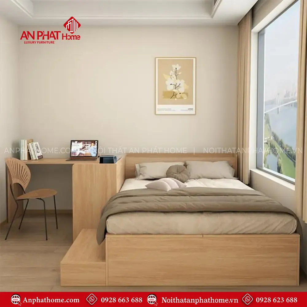 Mẫu Giường Ngủ Kết Hợp Bàn Học Hiện Đại GN-355 12 mau giuong ngu ket hop ban hoc hien dai gn 35500001