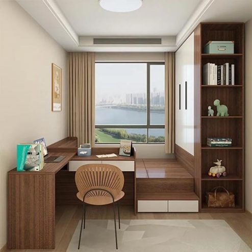 Mẫu Giường Ngủ Kết Hợp Bàn Học Hiện Đại GN-355
