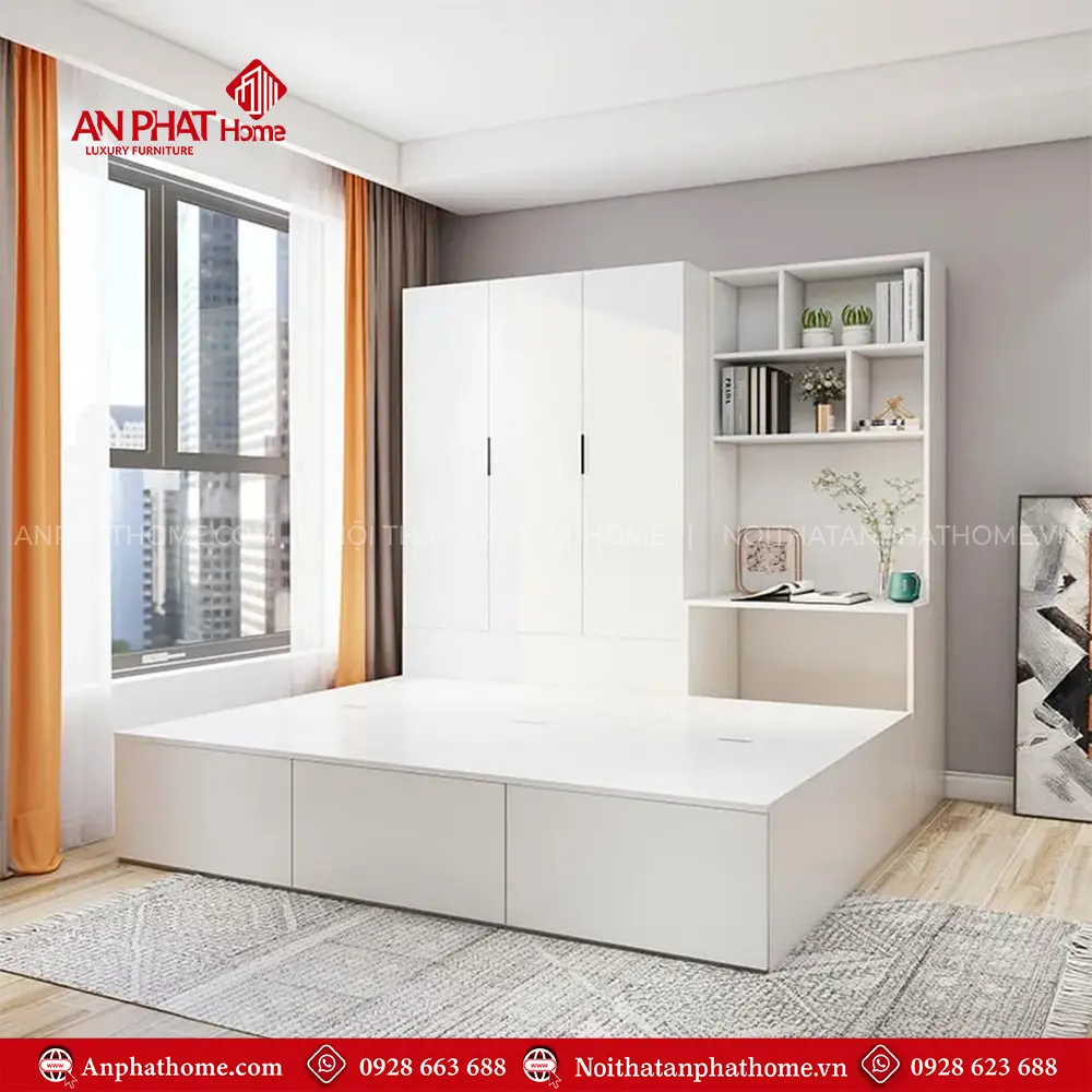 Mẫu Giường Ngủ Liền Tủ Quần Áo Đẹp GN-359 12 mau giuong ngu lien tu quan ao dep gn 35900003