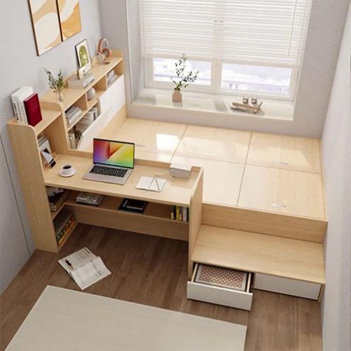 Mẫu Giường Ngủ Thông Minh Kết Hợp Bàn Học GN-356