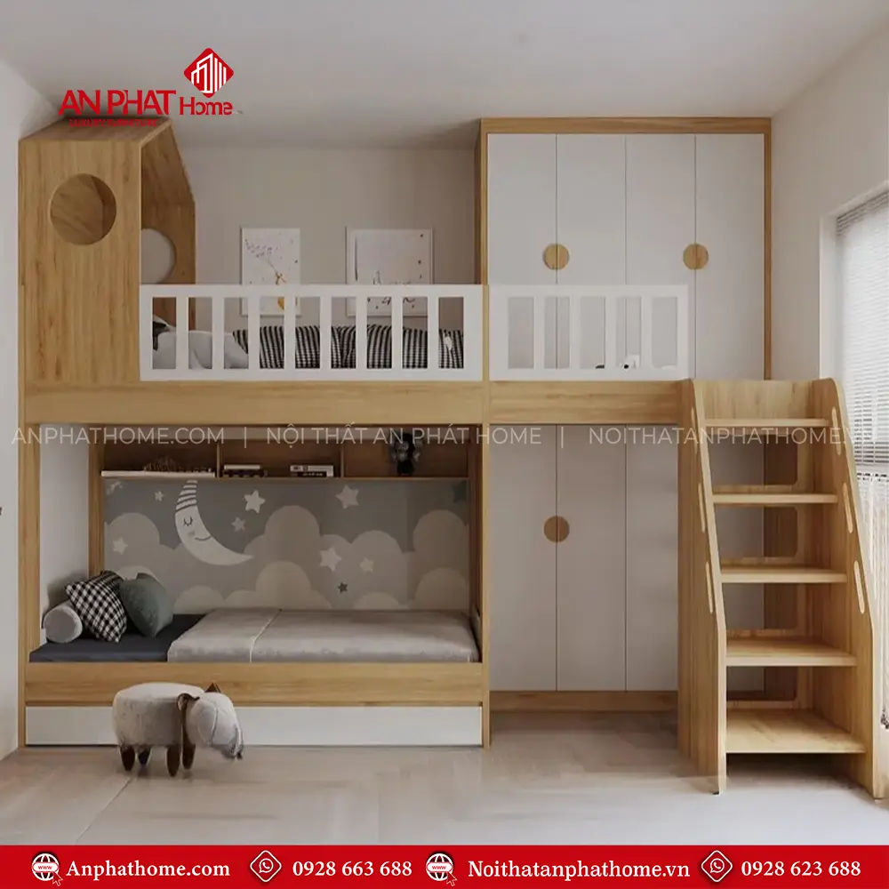 Mẫu Giường Tầng Gỗ Công Nghiệp Hiện Đại GN-318 9 Mẫu Giường Tầng Gỗ Công Nghiệp Hiện Đại GN-318