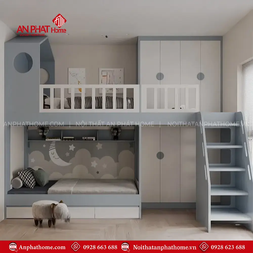 Mẫu Giường Tầng Gỗ Công Nghiệp Hiện Đại GN-318 10 Mẫu Giường Tầng Gỗ Công Nghiệp Hiện Đại GN-318