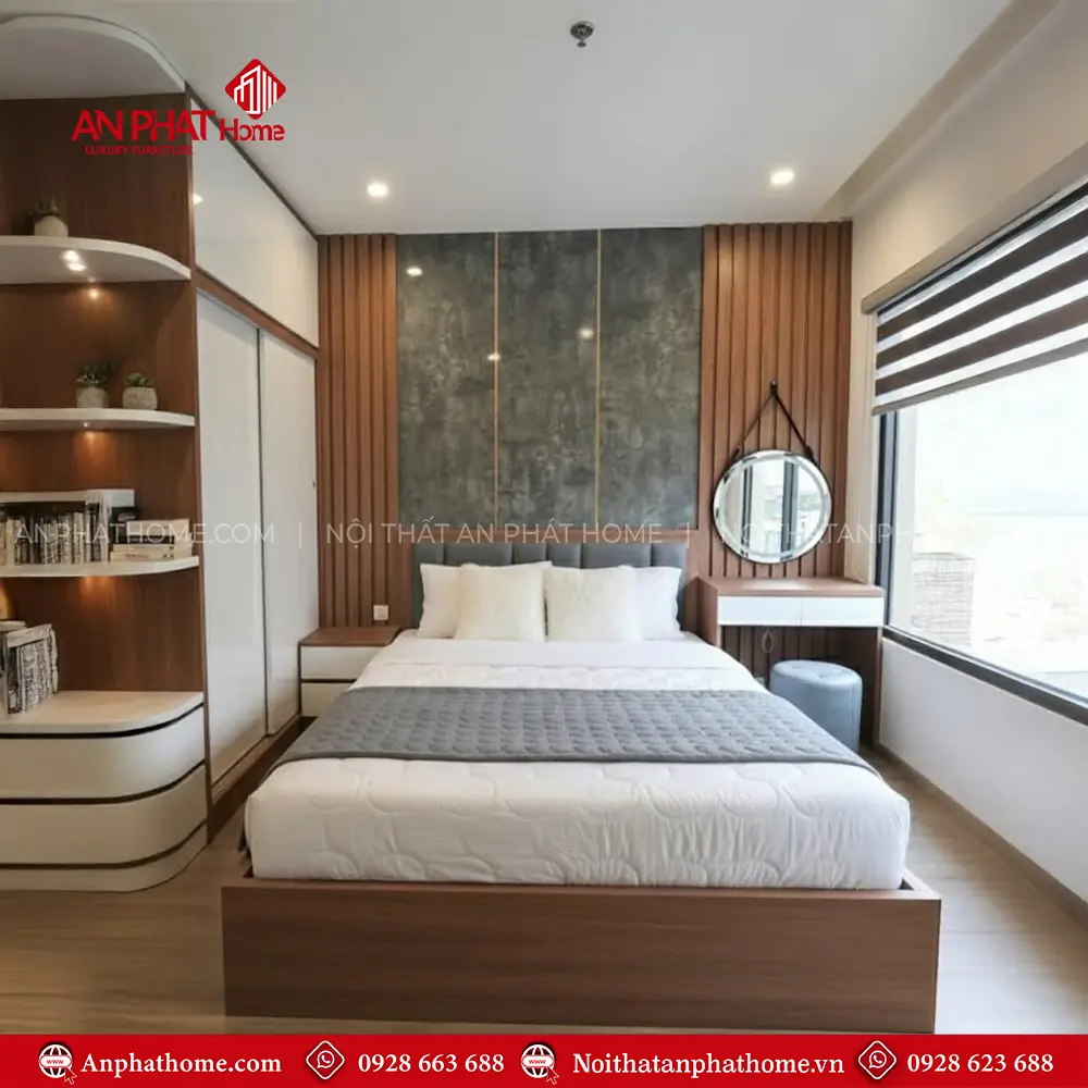 Phòng Ngủ Hiện Đại Gỗ Công Nghiệp MDF CB-02 9 Phòng Ngủ Hiện Đại Gỗ Công Nghiệp MDF CB-02