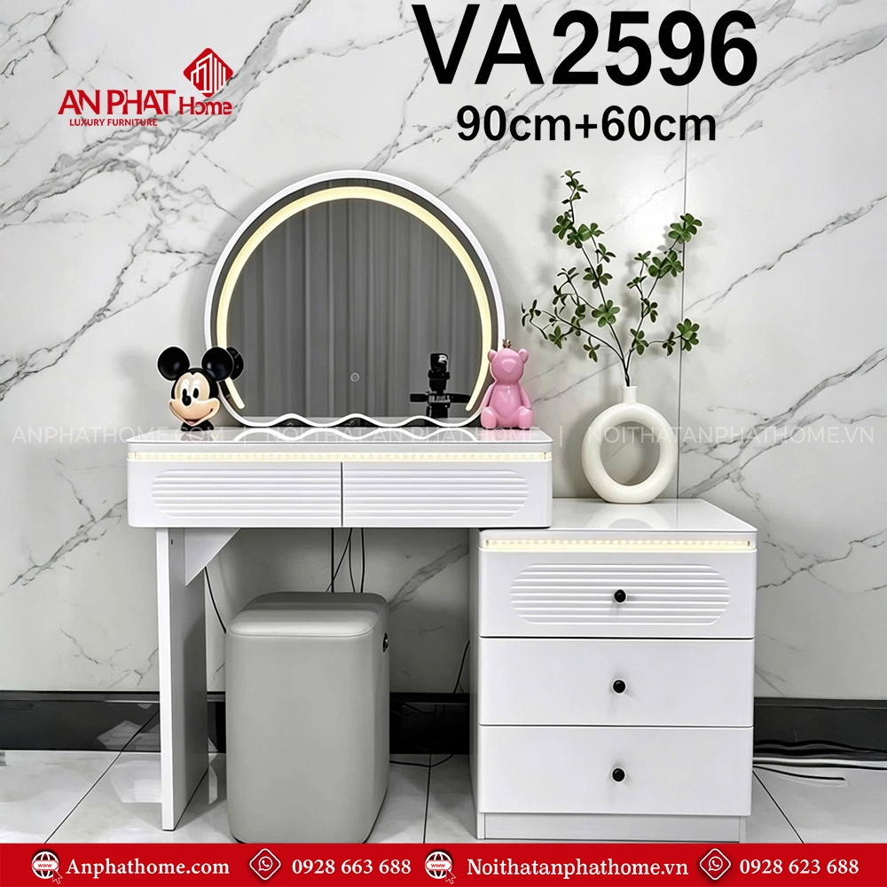 Bàn phấn có gương hiện đại VA-2596 3 Bàn phấn có gương hiện đại VA-2596