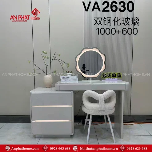 Mẫu bàn trang điểm gỗ công nghiệp MDF cho phòng ngủ nhỏ