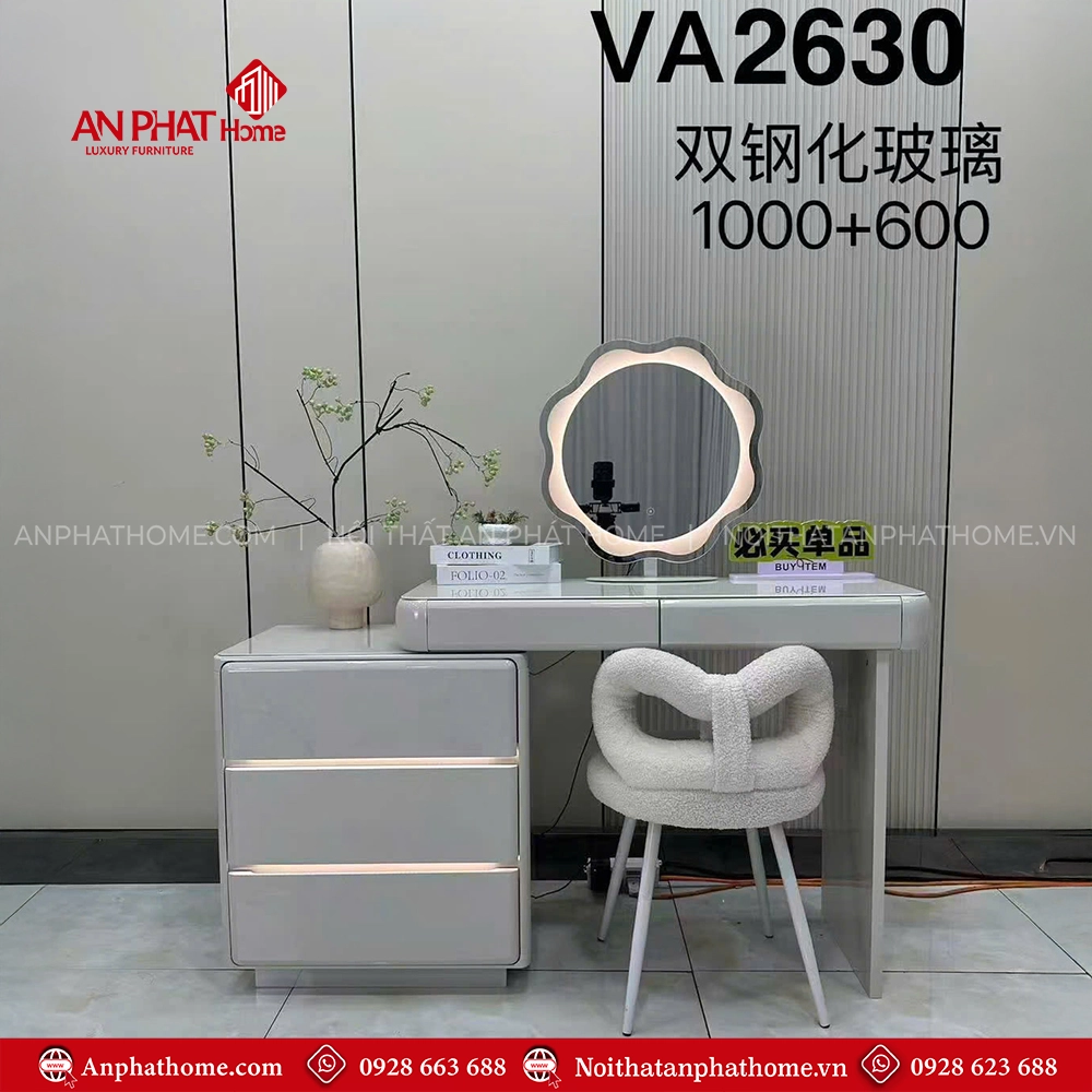 Bàn phấn nhập khẩu cao cấp VA-2630 6 Mẫu bàn trang điểm gỗ công nghiệp MDF cho phòng ngủ nhỏ
