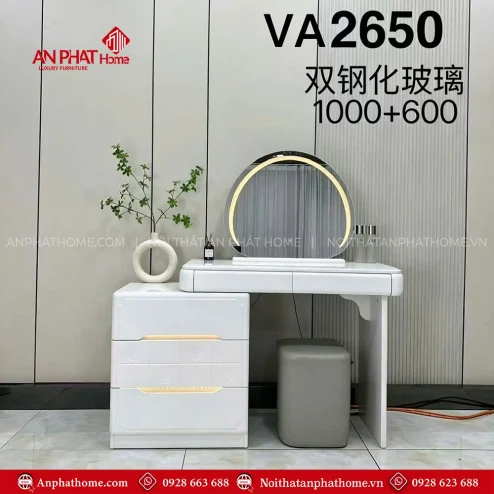 Mẫu bàn trang điểm gỗ công nghiệp MDF cho phòng ngủ nhỏ