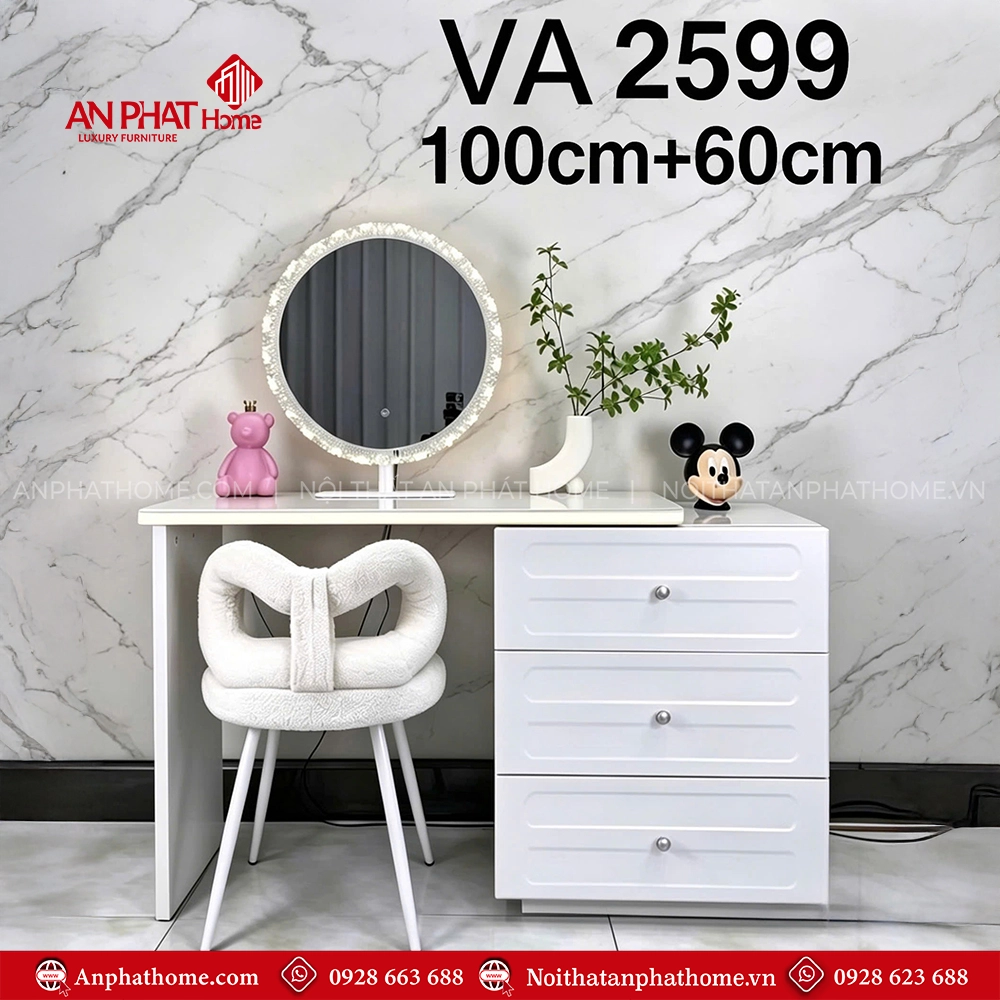 Bàn trang điểm gỗ công nghiệp VA-2599 3 Bàn trang điểm gỗ công nghiệp VA-2599