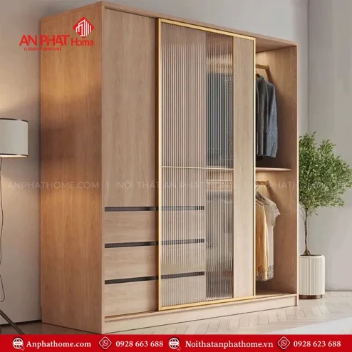 Tủ Áo Cánh Kính Mờ Sang Trọng TA-617