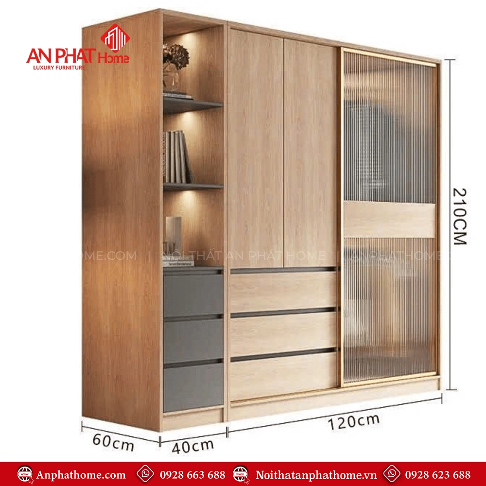 Tủ Áo Cánh Kính Mờ Sang Trọng TA-617 14 Tủ quần áo cánh kính Hà Nội