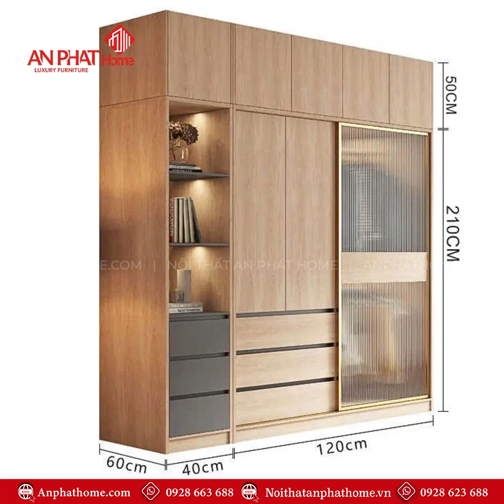 Tủ Áo Cánh Kính Mờ Sang Trọng TA-617 15 Mẫu tủ quần áo đẹp hiện đại cánh lùa