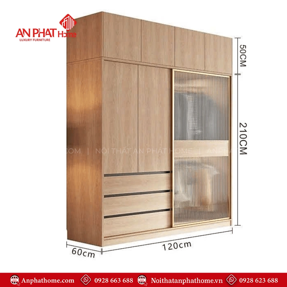 Tủ Áo Cánh Kính Mờ Sang Trọng TA-617 16 Tủ quần áo đơn giản mà đẹp hiện đại
