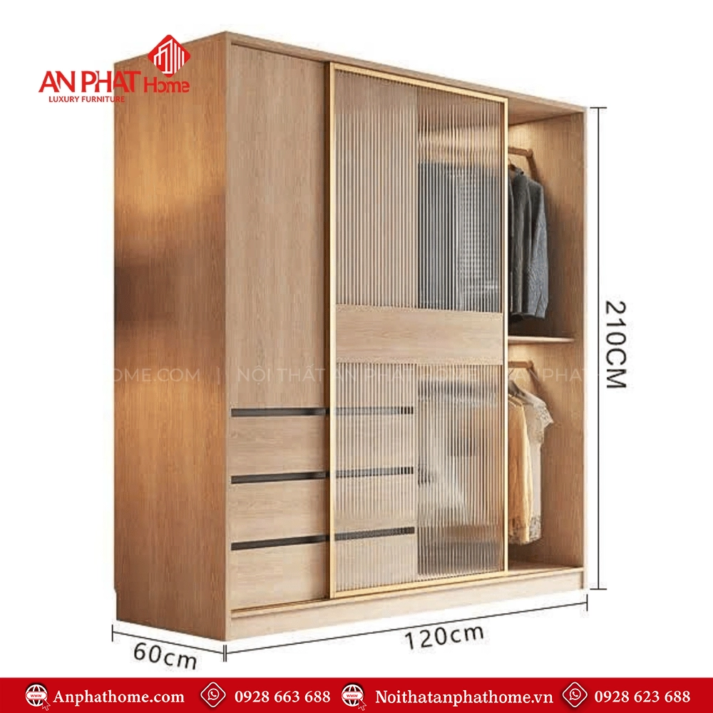 Tủ Áo Cánh Kính Mờ Sang Trọng TA-617 18 Tu Ao Canh Kinh Mo Sang Trong TA 617 7