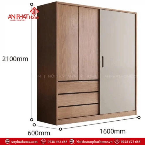 Tủ đựng quần áo gỗ công nghiệp