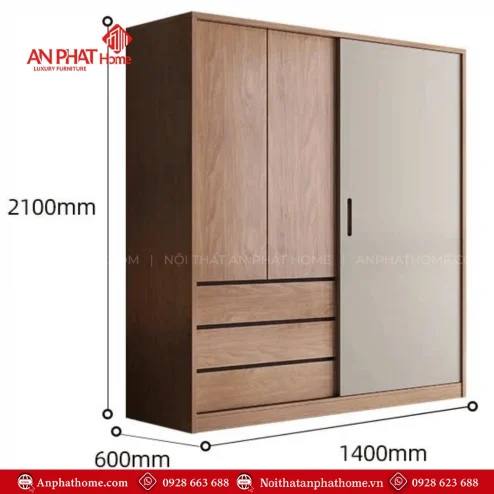 Mẫu tủ quần áo trong phòng ngủ hiện đại