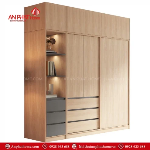 Mẫu tủ quần áo gỗ đẹp hiện đại