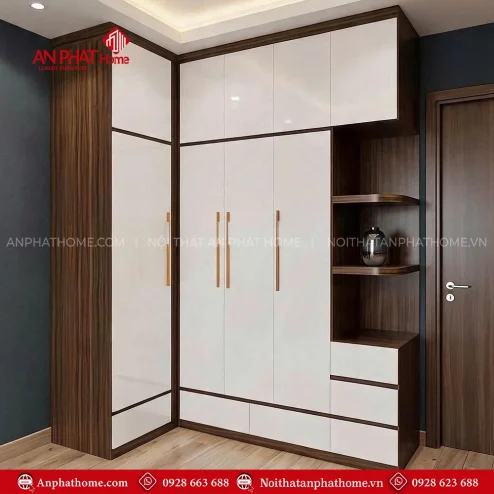 Mẫu tủ quần áo gỗ công nghiệp đẹp hiện đại