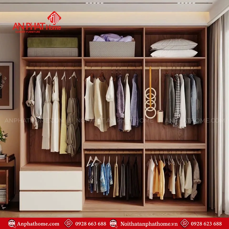 Tủ Áo Gỗ Công Nghiệp MDF TA-613 12 Tủ quần áo đơn giản mà đẹp