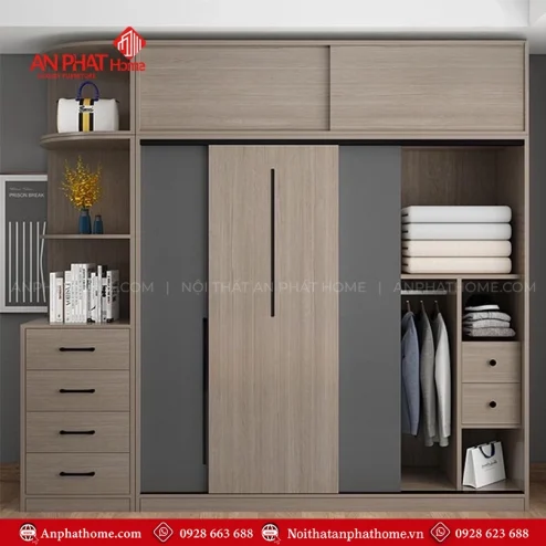 Tủ đựng quần áo gỗ công nghiệp đẹp