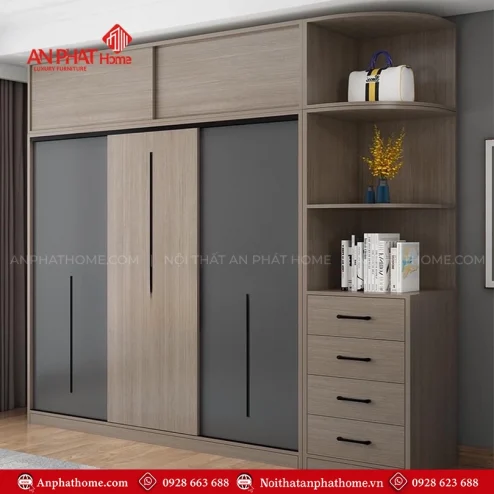 Mẫu tủ quần áo gỗ đẹp hiện đại