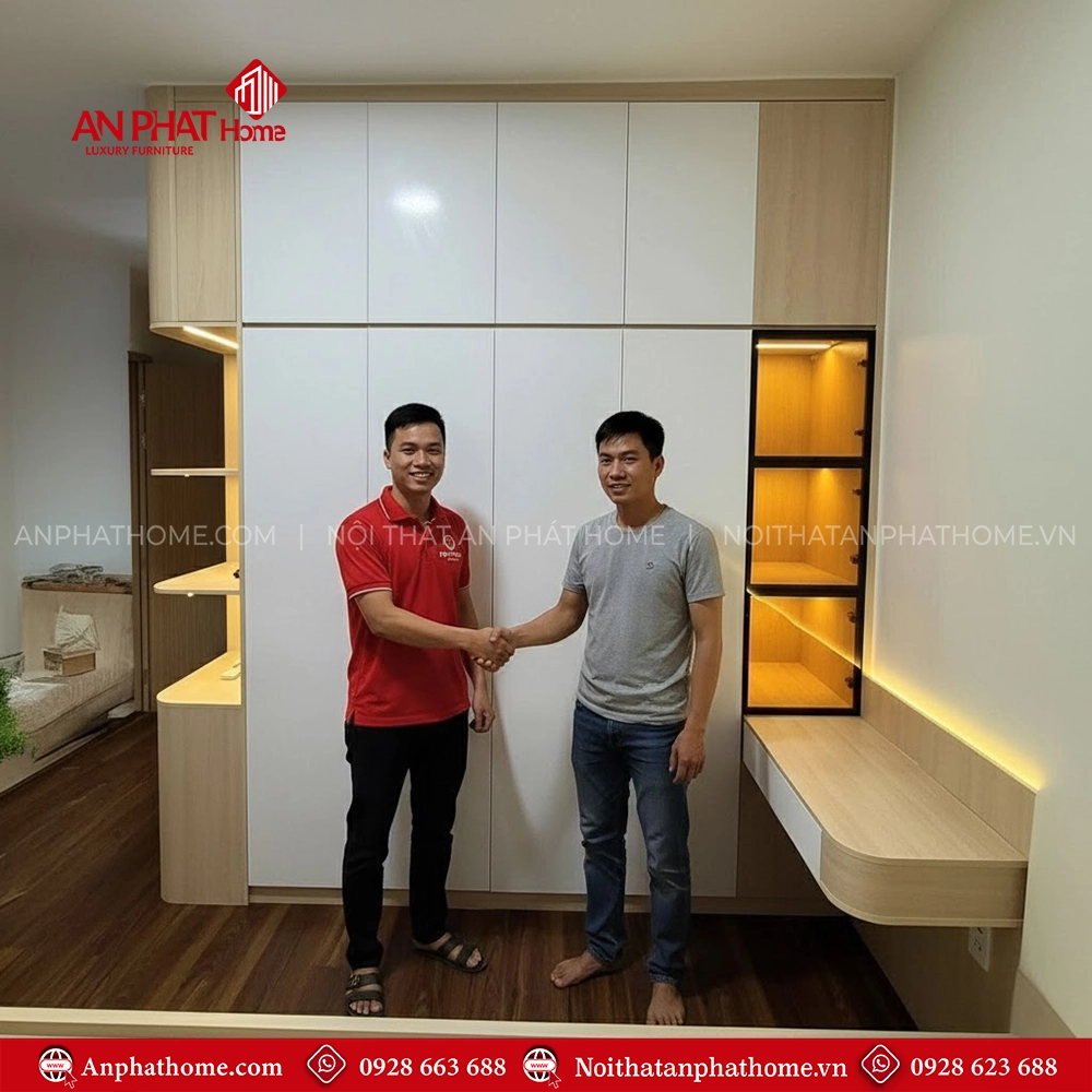 Tủ Áo Gỗ Liền Tường TA-578 9 Tu Ao Go Lien Tuong TA 578 4