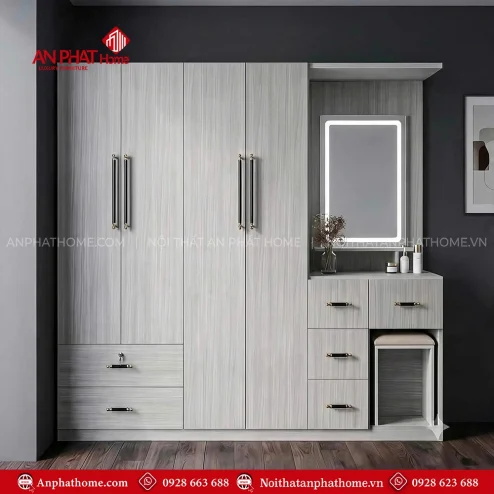 Mẫu tủ quần áo gỗ công nghiệp đẹp hiện đại