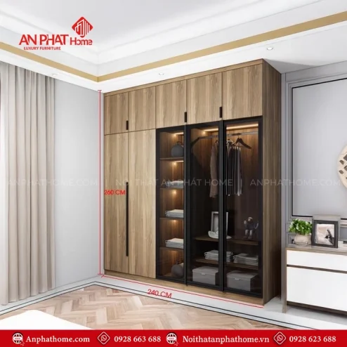 Mẫu tủ quần áo gỗ đẹp hiện đại