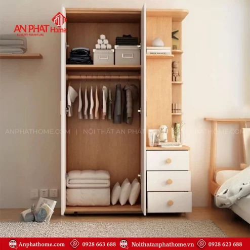 Tủ đựng quần áo trẻ em bằng gỗ