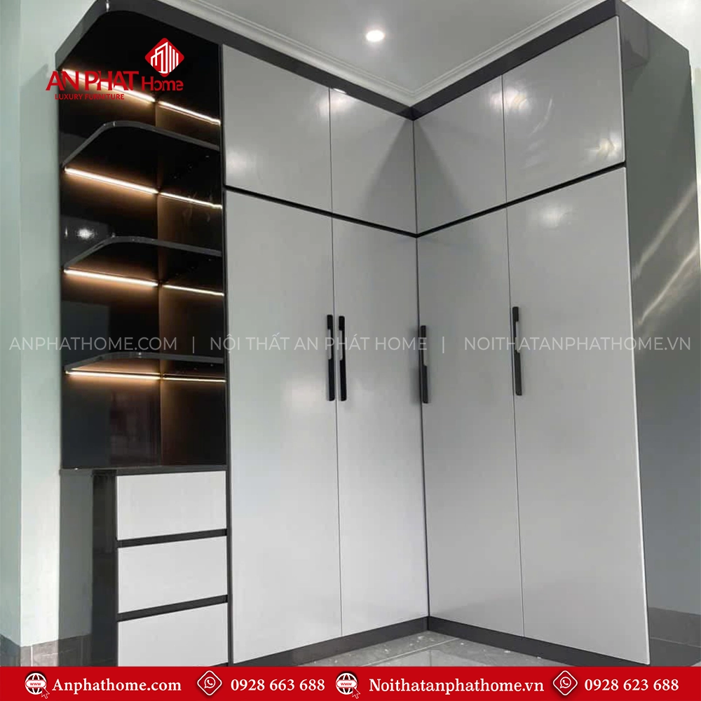 Tủ Đựng Quần Áo Gỗ MDF TA-517 8 Mẫu tủ quần áo trong phòng ngủ hiện đại