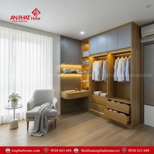 Mẫu tủ quần áo trong phòng ngủ hiện đại