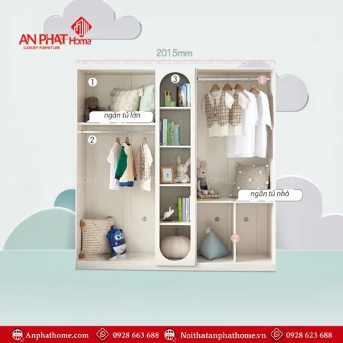 Tủ quần áo trẻ em gỗ công nghiệp