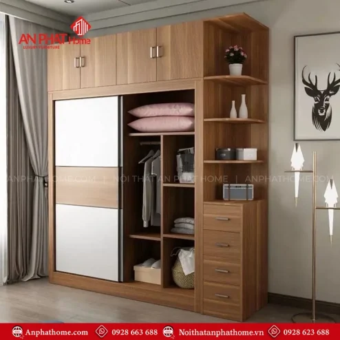 Tủ Quần Áo Có Kệ Trang Trí TA-654